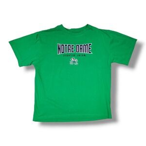 Pro Edge Notre Dame Fighting Irish Shirt Green Blue Embroidered Men's Size XL